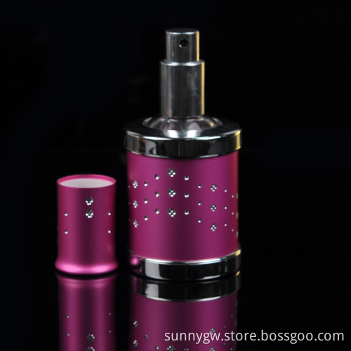 pink perfume glass bottle with lid